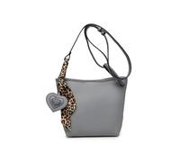 JFY Silk Scarf Heart Shape Charm Cross Body Bag (Grey)
