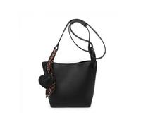 Jfy Silk Scarf Heart Shape Charm Cross Body Bag In Black Black One Size