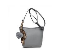 Jfy Silk Scarf Heart Shape Charm Cross Body Bag In Grey Grey One Size