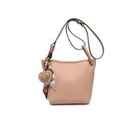 JFY Silk Scarf Heart Shape Charm Cross Body Bag (Pink)
