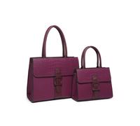 Jfy Snake Skin Buckle 2 In 1 Handbag Tote Bag In Purple Purple