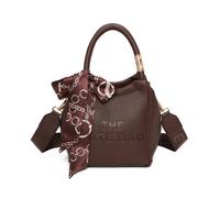 Jfy Structured Dual Handle Top Zip Closure Grab Bag In Chocolate Chocolate
