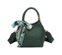 Jfy Structured Dual Handle Top Zip Closure Grab Bag In Dark Green Dark Green