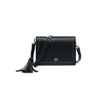 Jfy Studded Flap Magnetic Button Clasp Grab Bag/ Cross Body Bag In Black Black