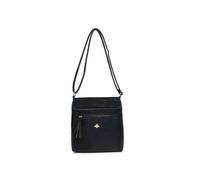 Jfy Tassel Bee Badge Messenger Bag/ Cross Body Bag In Black Black