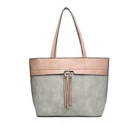 Jfy Tassels Top Zip Closure Tote Bag In Grey Grey One Size