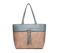 JFY Tassels Top Zip Closure Tote Bag (Pink)