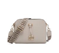 Jfy Three Zipped Sections Canvas Strap Cross Body Bag In Beige Beige
