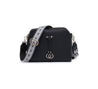 Jfy Three Zipped Sections Canvas Strap Cross Body Bag In Black Black One Size