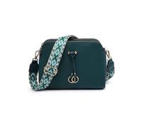 Jfy Three Zipped Sections Canvas Strap Cross Body Bag In Dark Green Dark Green