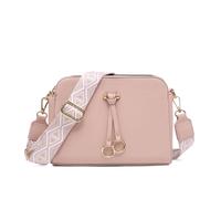 Jfy Three Zipped Sections Canvas Strap Cross Body Bag In Pink Pink