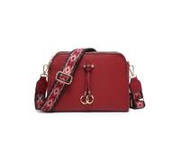 Jfy Three Zipped Sections Canvas Strap Cross Body Bag In Red Red One Size