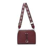 JFY Three Zipped Sections Canvas Strap Cross Body Bag (Wine)