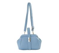 JFY Top Handle Flap Kiss Clasp Twist Lock Closure Cross Body Bag (Light Blue)