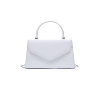 Jfy Top Handle Patent Clutch Bag In White White