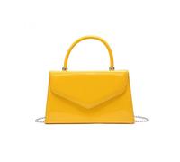 Jfy Top Handle Patent Clutch Bag In Yellow Yellow