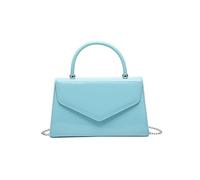 JFY Top Handle Patent Clutch Bag (Light Blue)