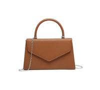 Jfy Top Handle Pu Clutch Bag In Brown Brown