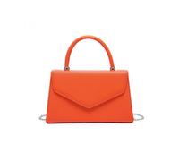 Jfy Top Handle Pu Clutch Bag In Orange Orange One Size