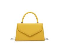 JFY Top Handle Pu Clutch Bag (Yellow)