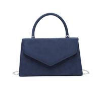 Jfy Top Handle Suede Clutch Bag In Navy Navy One Size