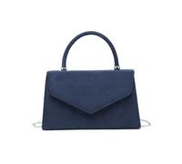 JFY Top Handle Suede Clutch Bag (Navy)