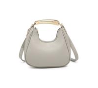 Jfy Top Zip Closure Metal Handle Grab Bag In Light Grey Light Grey One Size