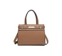 JFY Top Zip Closure Mini Tote Bag/Grab Bag (Khaki)