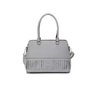 JFY Top Zip Studs Glitter Tote Bag (Grey)