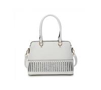 Jfy Top Zip Studs Glitter Tote Bag In White White