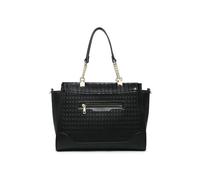 JFY Top Zipped Diamond Pattern Tote Bag (Black)