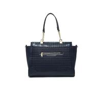 JFY Top Zipped Diamond Pattern Tote Bag (Dark Blue)