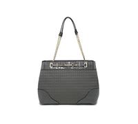 JFY Top Zipped Diamond Pattern Tote Bag (Dark Grey)