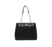 Jfy Top Zipped Diamond Pattern Tote Bag In Black Black One Size