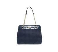Jfy Top Zipped Diamond Pattern Tote Bag In Dark Blue Dark Blue One Size