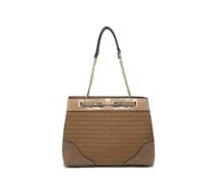 Jfy Top Zipped Diamond Pattern Tote Bag In Khaki Khaki One Size