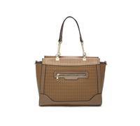 Jfy Top Zipped Diamond Pattern Tote Bag In Khaki Khaki One Size