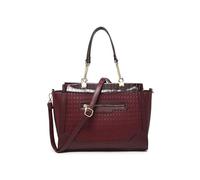 JFY Top Zipped Diamond Pattern Tote Bag (Wine)