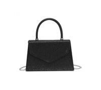 Jfy Trapeze Shape Top Handle Single Side Diamante Clutch Bag In Black Black
