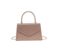 Jfy Trapeze Shape Top Handle Single Side Diamante Clutch Bag In Rose Gold Rose Gold