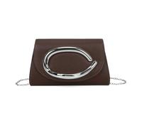 JFY Trapezoid Metal Hardware Pu Clutch Bag