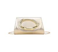 JFY Trapezoid Metal Hardware Pu Clutch Bag (Gold)