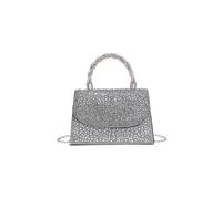 Jfy Trapezoid Shape Flap Twist Handle Single Side Diamante Bag In Black Black One Size