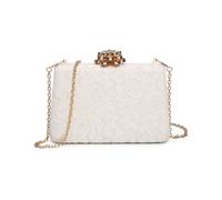 Jfy Trapezoid Shape Flower Clasp Lace Clutch Bag In Beige Beige One Size