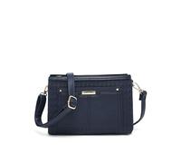 JFY Triple Compartments Cross Body Bag (Dark Blue)