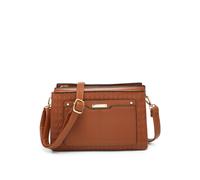 Jfy Triple Compartments Top Zipped Cross Body Bag In Brown Brown One Size
