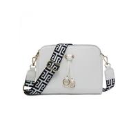 Jfy Triple Top Zipped Sections And Canvas Strap Cross Body Bag In White White One Size
