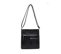Jfy Tripple Zipped Pockets Messenger Bag/ Cross Body Bag In Black Black