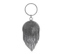 Jfy Tussles Ball Shape Clutch Bag In Black Black