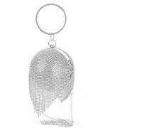 Jfy Tussles Ball Shape Clutch Bag In Silver Silver One Size